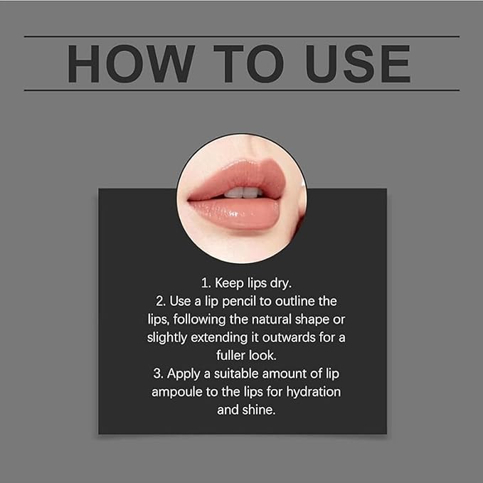 Color-Rich Lipampoules with Matching Lip Liner, Long-Lasting Moisturizing Lip Liner Oil, Moisturizing Lips Enhances Curves, Non-stick to Cup, Create a Natural Color