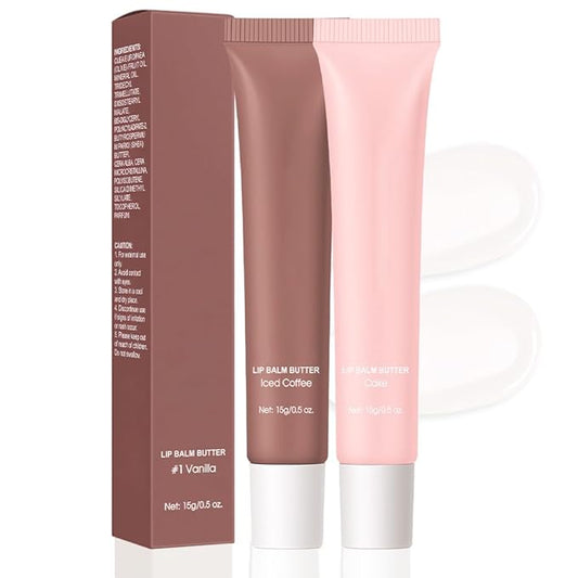 2Pcs Summer Special Lip Butter Lip Balm, Ultra-Hydrating Natural Vegan Lip Balm, Sheer-Tinted Shine & Hydration, Soothes & Softens Dry Lips Skincare, Bálsamo labial hidratante (#3+4#)