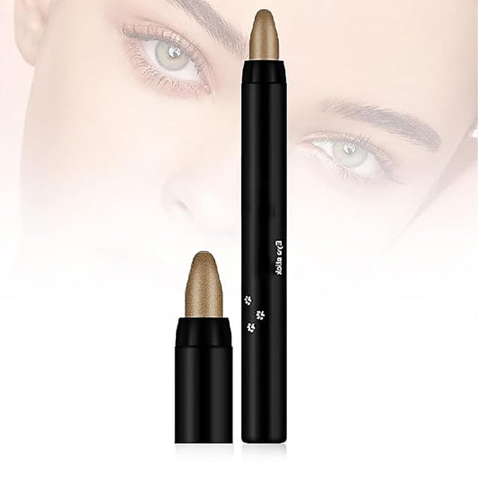 Eyeshadow Shimmer Stick, 16 Color Highlighter Eyeshadows Pencil Waterproof Glitter Eye Shadow Eyeliner Pen, Waterproof Eyeshadows Shimmer Stick Long Lasting Brightener Eyeshadow (04 Light Khaki)