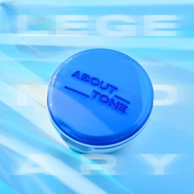 ABOUT TONE Air Fit Powder Pact 0.28oz - Makeup Fixing Pressed Powder Compact with Mirror and Puff Airy & Light Texture Face Blur Setting Finishing Translucent Sebum Control Lightweight Vegan Formula