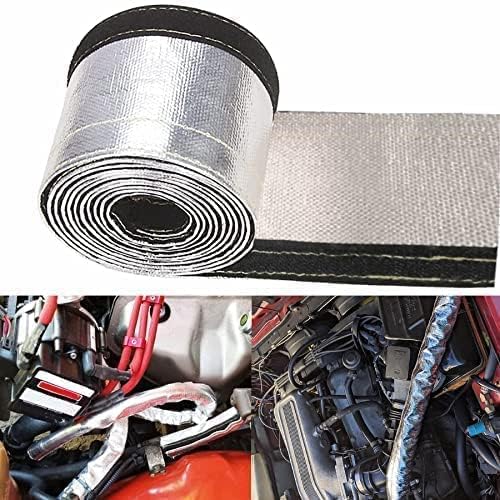 Heat Shroud Aluminized Sleeving Heat Shield Fuel line Wire Heat Sleeve 1-1/4''I.D. x 10FT with 10 Pcs 11.8 Inch Stainless Steel(304) Cable Metal Zip Ties-Silver