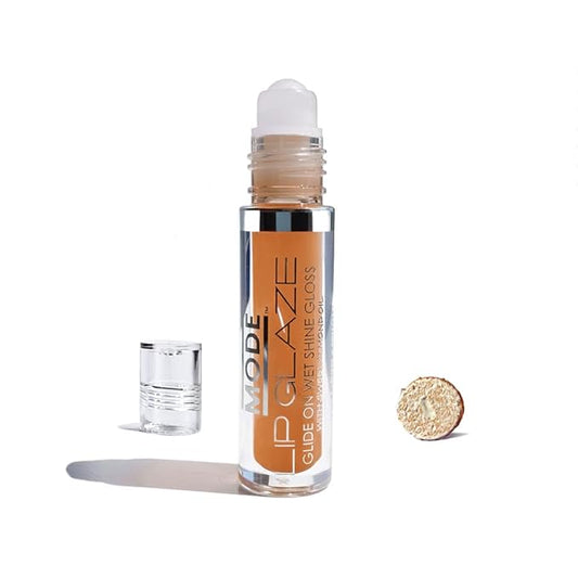 MODE Lip Glaze Flavored Lip Gloss ICED OATMEAL COOKIE Delicious Yummy Flavor, Roll On Sweet Wet Nourishing Shine, Hydrating Natural Skincare Fruit Oils, Made in NY USA