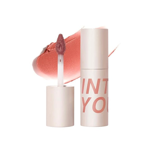 INTO YOU Velvet Matte Finish Lip Stain, Super Stay Lip Stain Long Lasting Waterproof, Lip Tint, Lip Mud Soft Lightweight, Smooth Lip Clay Mousse, Dual-Use For Lips And Cheek, Red Lipstick, W2