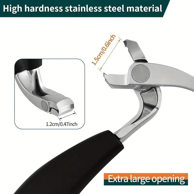 Heavy Duty Toe Nail Clippers for Men ，Ergonomic Non-Slip Long Handle Nail Clippers for Adults Seniors (Silver)