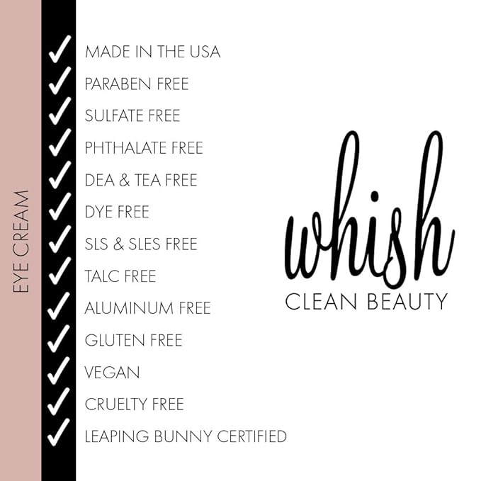 Whish Repairing Eye Cream - Reduces Puffiness & Appearance of Fine Lines, Reduces the Appearance of Bags & Dark Circles, Has Gentle All Natural Retinol Replacement, Backuchiol - .5 fl oz