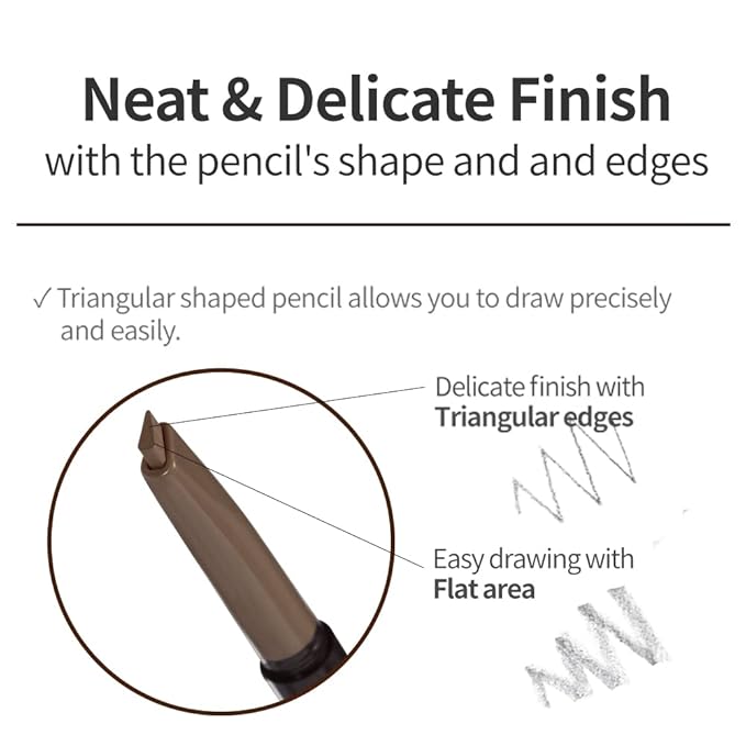 ETUDE Drawing Eye Brow, Eyebrow Pencil, Microblading, Long Lasting, Soft Textured Natural Daily Look, Korean Makeup, Beauty, Dark Brown (0.008 Ounce)