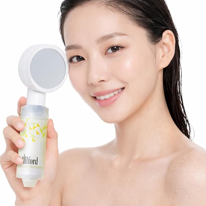Vitamin C Shower Filter - Korean Purifier for Hard Water, Removes 99% Chlorine & Impurities, Natural Shower Infuser Detox, Deep Cleansing for Skin & Hair Hydration Boost (Chamomile Scent)