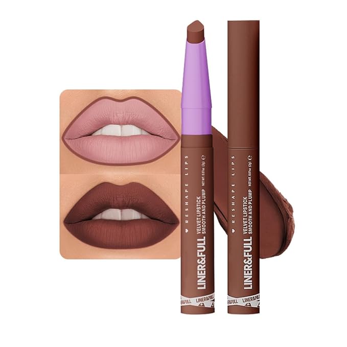 2-IN-1 Lipstick Lipliner, Velvet Matte Finish, Smooth & Plump, 12 Universal Lip Color-Nude Pink Rose Mauve Berry Plum, Creamy Formula for Lip Makeup, All-Day Wear, Cruelty-Free (#10 MAUVE MYSTIQUE)