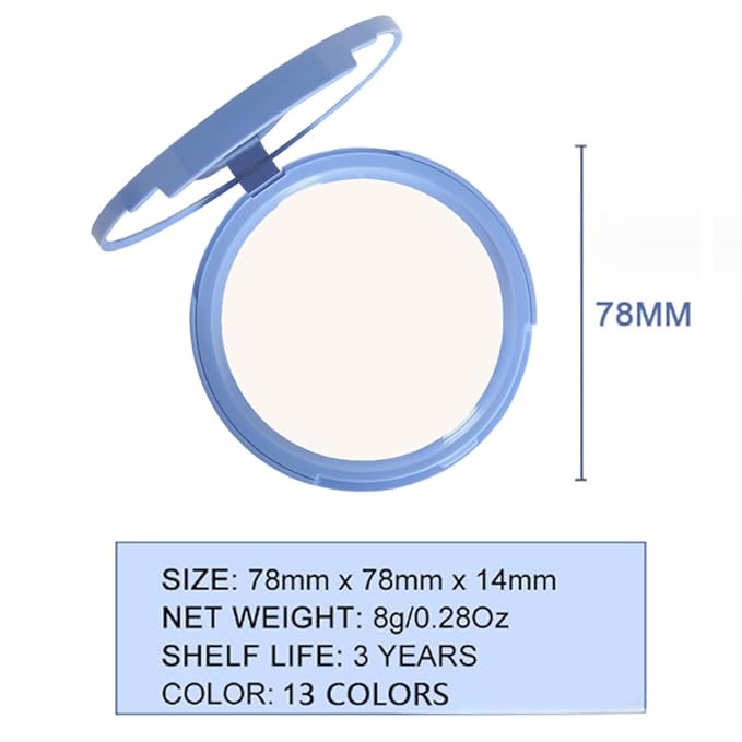 FeiCuiYun Oil Control Matte Perfection Face Powder Compact For Women, Matte Smooth Flawless Setting Powder Makeup, Polvo Compacto De Maquillaje, Waterproof Long Lasting, 0.35Oz, (23AD White, 1)