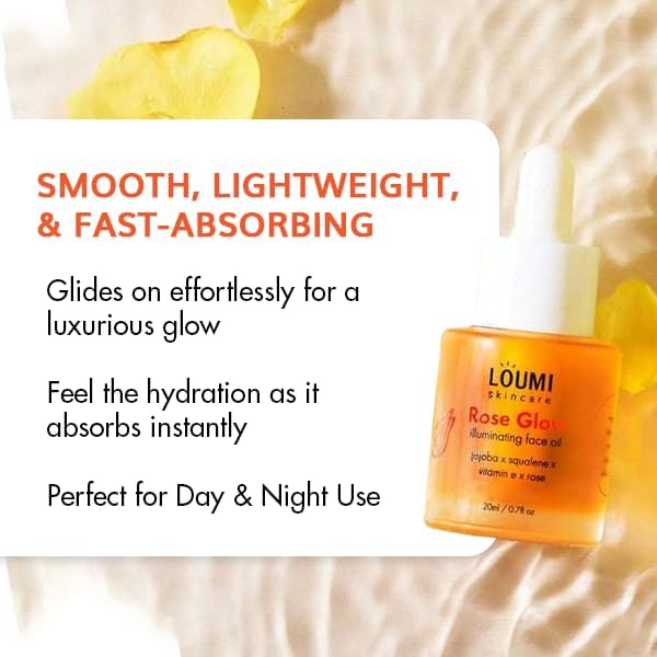 LOUMI Skincare Glow & Aloe Duo Bundle - RoseGlow Moisturizing Face Oil & Say Aloe! All Day Cream - Lightweight Hydrating Face Cream - Aloe Vera, Algae, and Hyaluronic Acid - Made in the US