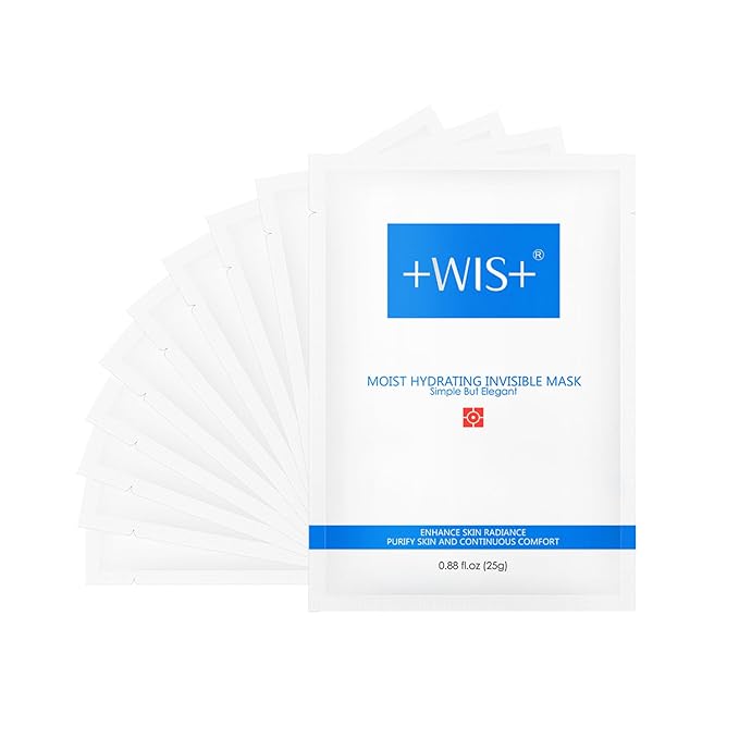 WIS Intensive Hydrating Smoothing Face Facial Sheet Mask 10 Packs, Deeply Moisturizing with Hyaluronic Acid-Witch Hazel for Oil Control & Shrink Pores-Firming & Anti Aging for Men＆Women