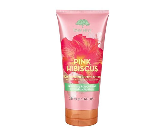 Tree Hut Pink Hibiscus Moisturizing Body Lotion, Ceramide and Squalene Formula Helps Protect Skin, Long-lasting Hydration Leaves Skin Feeling Soft & Moisturized, 8.5 fl oz.