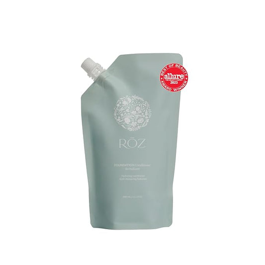 RŌZ Foundation Conditioner Refill | BPA-Free Pouch | Hydrating and Repairing with Ceramides and Peptides | Vegan, Silicone, Paraben, SLS-Free | Strengthens and Nourishes | Sustainable Hair Care