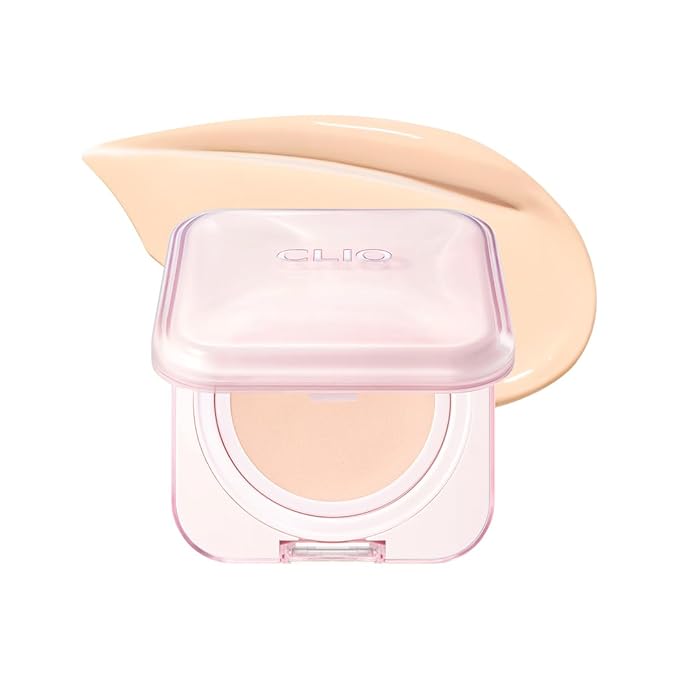 CLIO Kill Cover Mesh Glow Essential Cushion Foundation, Buildable Ultra-Fit Coverage with Glow Finish, Long-Lasting Hydration, Flawless Natural Cover for Radiant Skin, Korean Foundation (23N GINGER)