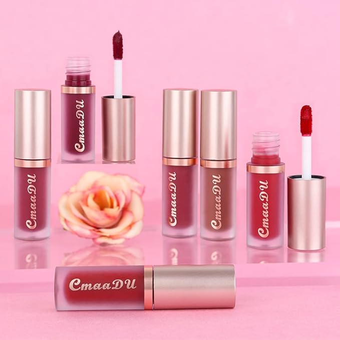 evpct 1Pcs Plum Purple Silky Velvet Matte Liquid Lipstick Lip Gloss Set for Women Long Lasting 24 Hours Color Stay Lipstick 07#