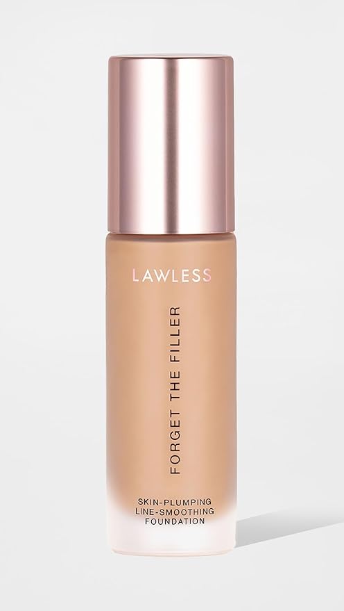 LAWLESS Women's Forget the Filler Skin-Plumping Line-Smoothing Foundation, 12M, medium with cool-neutral undertones, 1.0 Ounce
