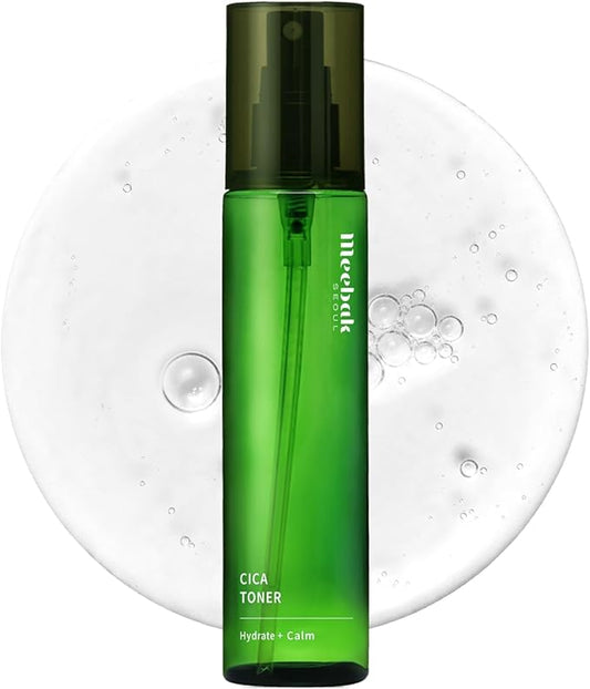 Meebak CICA Toner Spray | Korean Face Mist | Facial Spray with Centella Asiatica & Vitamin E | Soothing Face Toner for Sensitive, Oily, and Combination Skin | 4 fl oz