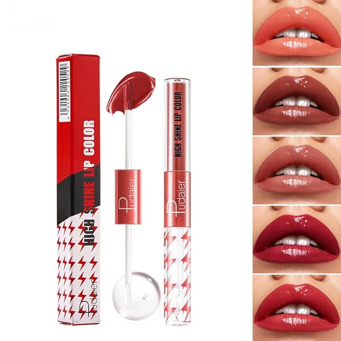Generic Y-HaLi Double Headed Lip Gloss Moisturizing Lip Oil - Does Not Fade, Honey Lip Gloss and Red Lips - Long-lasting Formula (#14)
