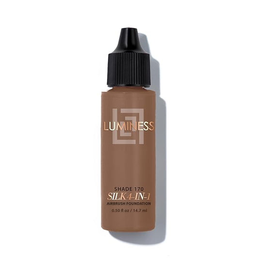 Luminess Air Silk 4-In-1 Airbrush Foundation- Foundation, Shade 170 (.5 Fl Oz) - Sheer to Medium Coverage - Anti-Aging Formula Hydrates and Moisturizes - Professional Makeup Kit for Cordless Air Brush