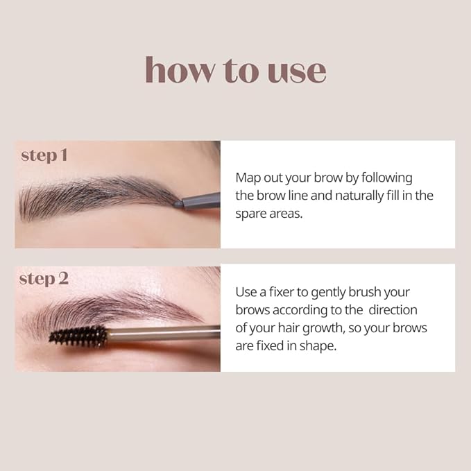 ETUDE Bare Edge Brow Fixer, Strong Brow Fixer, Natural Eyebrow Shaping, Slim Triangular Brush, Gel Type, Sheer Brown Color, Non-permanent, Washable, Daily Makeup, Korean Makeup, Beauty (0.247 Ounce)