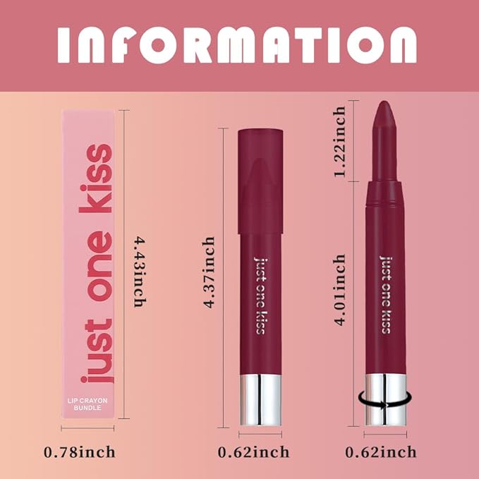 Fuchsia Rose Hydrating Cream Lipstick Lip Crayon for Women, Moisturizing Lipstick Long-lasting Waterproof, Retractable Lips Crayon Liner for Ombre Shades, Tinted Lip Balm + Lips Color in One, 12