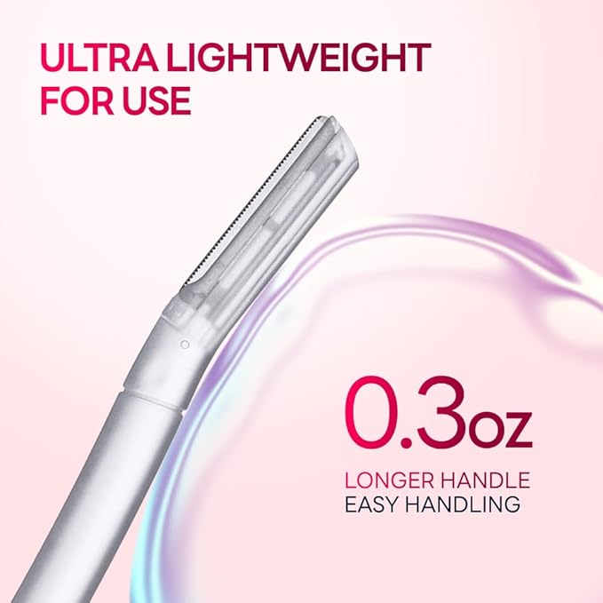 CAVEEM Dermaplane Razor for Women, Dermaplaning Tool - Face Razors for Women and Men, Eyebrow Trimmer and Facial Hair Removal Shaver, Gentle Exfoliation Blades Epilator for Men (3 Count)