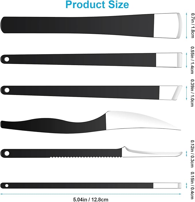 6Pcs Pedicure Knife Set, Professional Foot Knife with A Storage Box, Ingrown Toenail Removal Kit, Foot Care Tools Hard Dry Skin Remover for Hand Feet