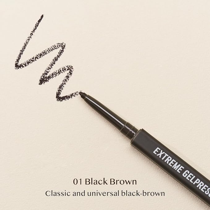 CLIO Extreme Gelpresso Pencil Eyeliner | Smudge-Proof, Waterproof, Long-Lasting, Long-Wear, 6 Cool and Warm Tone Shades, Ultra-Smooth, Creamy Formula (001 Black Brown)