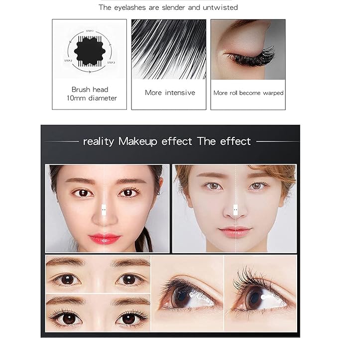 Venicare 4D Silk Fiber Lash Mascara Liquid Extension Makeup Eye Lash Kit Luxuriously Longer Thicker Voluminous Eyelashes Waterproof Smudge-proof Natural No Clumping Smudging Lasting All Day 2 Pack