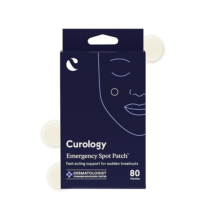 Curology Emergency Spot Pimple Patches for Face, Stocking Stuffer Gifts, Hydrocolloid Pimple Patches Fast-Acting, 80 Count