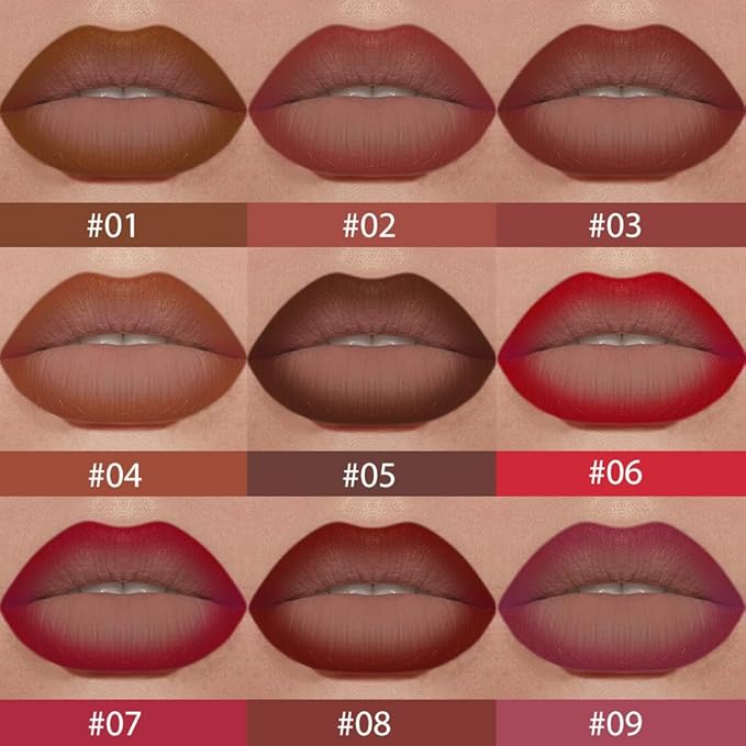 Reddish Brown Gradient Matte Lip Liner Pencil Crayon for Women - Waterproof Smudge-Proof Kissproof Long-Wear Lip Pencil,Flawless Contour Ombre Effect Lip Crayon,Creamy Pigmented Lip Liner 03#