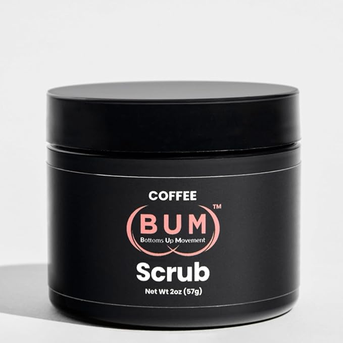 BUM Coffee Sugar Scrub for Body - Coffee Scrub Body Exfoliator with Organic Shea, Coconut Oil, Rosehip, Vitamin E & Jojoba - Moisturizing, Seductively Scented & Subtly Flavored Exfoliant (2 oz)