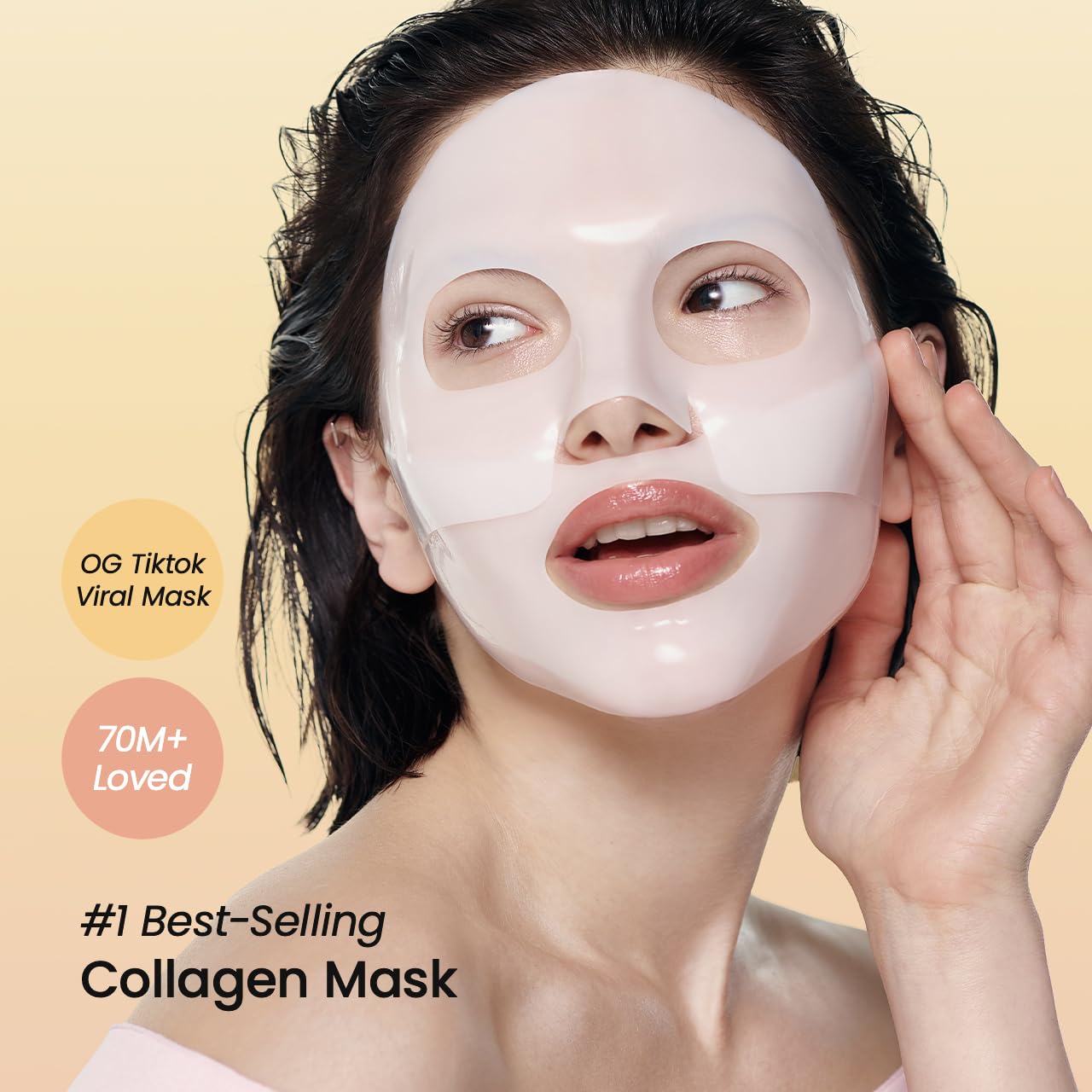 Bio-Collagen Real Deep Mask, Hydrating Overnight Hydrogel Face Mask, Pore Minimizing, Elasticity, Plumping, Travel Essentials & Self Care Gifts for Women, Korean Skin Care | 1.19Oz(34G) X 4Ea