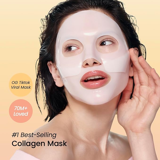 BIODANCE Collagen Pink Glow Trio: Collagen Real Deep Mask & Toner Pads & Peptide Serum for Plumping Hydration, Firming, Korean Skincare, Christmas gift, Stocking Stuffers