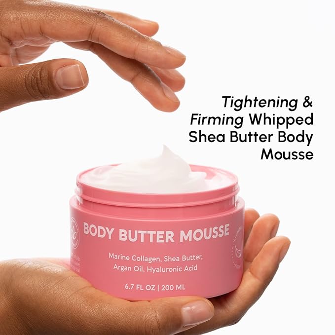 MAREE Moisturizer Body Butter Cream - Whipped Body Butter for Women Smell Good - Facial Moisturizer for Dry Skin - Face Hand Body Cream for Women & Men with Marine Collagen, Shea Butter & Argan Oil