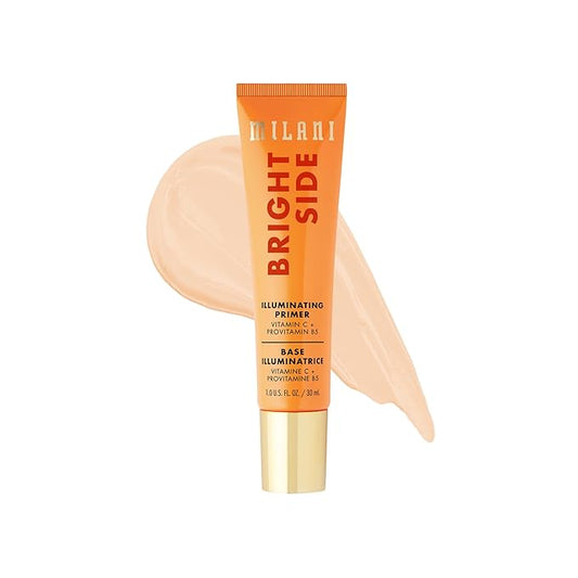 Milani Face Primer for Makeup - Bright Side Brightening & Illuminating Primer with Vitamin C, Squalane & Jojoba Oil, 1.0 Fl. Oz