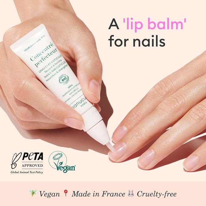 Manucurist Concentré Perfecteur - Nourishing and Fortifying Nail Pen - Vegan & Made in France - 1-in-2 Nail Care Treatment On-the-go: Nail Strengthener & Growth Oil - Valentines Day Gifts for Women