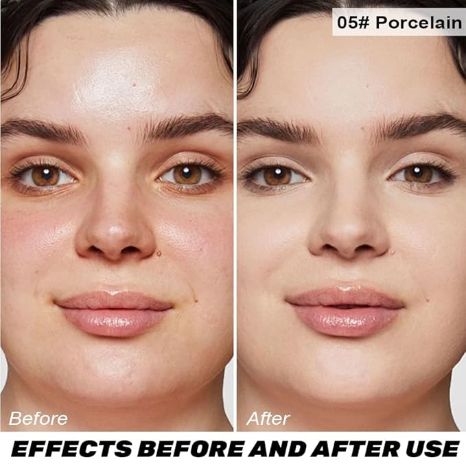 Oil Control Matte Perfection Face Powder Compact For Women, Matte Smooth Flawless Setting Powder Makeup, Polvo Compacto De Maquillaje, Waterproof Long Lasting, (Porcelain)