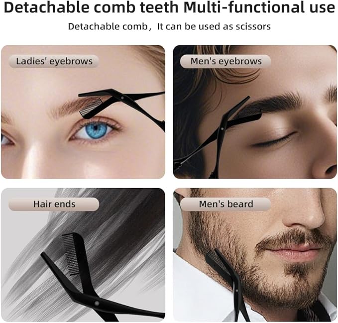 OFIDUS Eyebrow Scissors Trimmer with Comb Gift for Men and Women Stocking Stuffers
