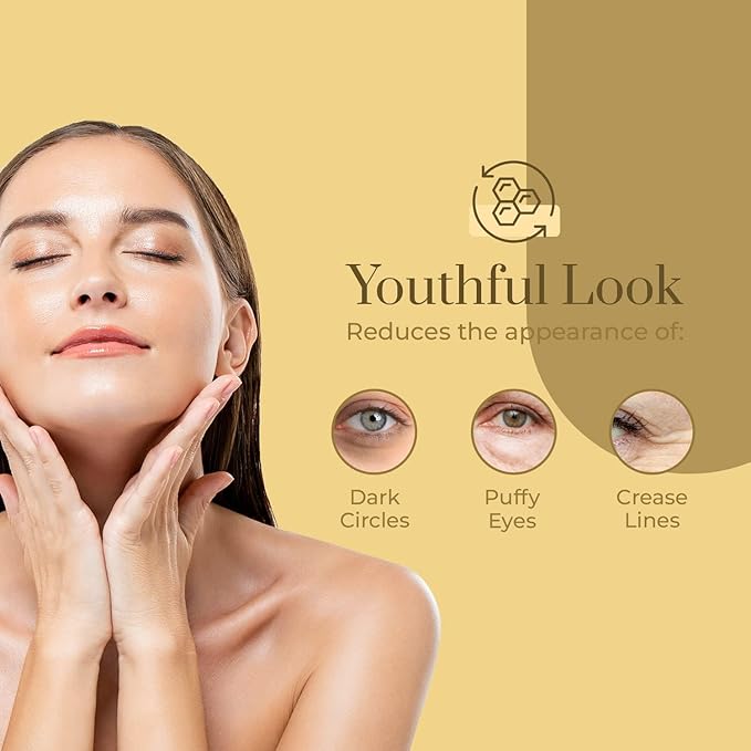 Clear Beauty 24k Gold & Collagen Under Eye Cream - Hydrating, Firming & Anti-Aging - Dermatologist Tested, Clean Beauty & Cruelty-Free Korean Skin Care for All Skin Types - 1 Fl. Oz