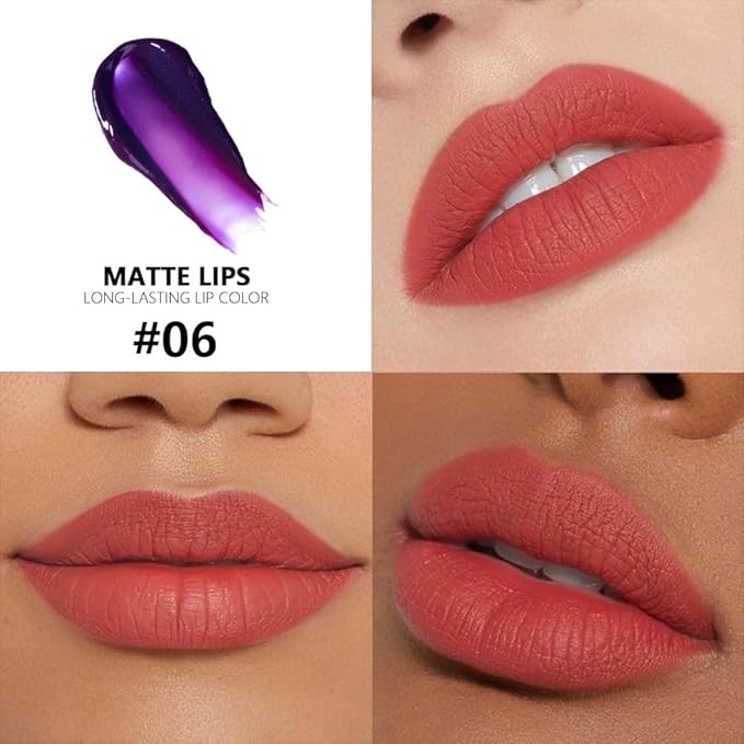 evpct Orange Red Peel Off Lip Stain Tints with Tweezer, Matte Liquid Lipstick Lip Stain Long Lasting Waterproof for Women, Non-stick Cup Lipstick Peel Off High Pigmented Smudge-proof Easy Apply, 06#