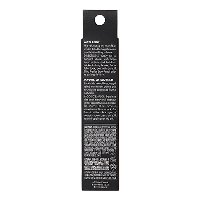 e.l.f. Wow Brow Gel, Volumizing, Buildable, Wax-Gel Hybrid, Creates Full, Voluminous-Looking Brows, Locks Brow Hairs In Place, Brunette