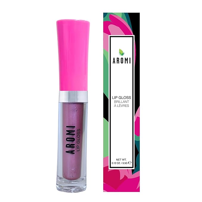 Aromi Mauve Pink Lip Gloss | Rosy Color, Frosty, Shimmery Finish, Non-Sticky, Glossy Lip Oil, Plumping, Vegan, Tinted, (Misty Rose)