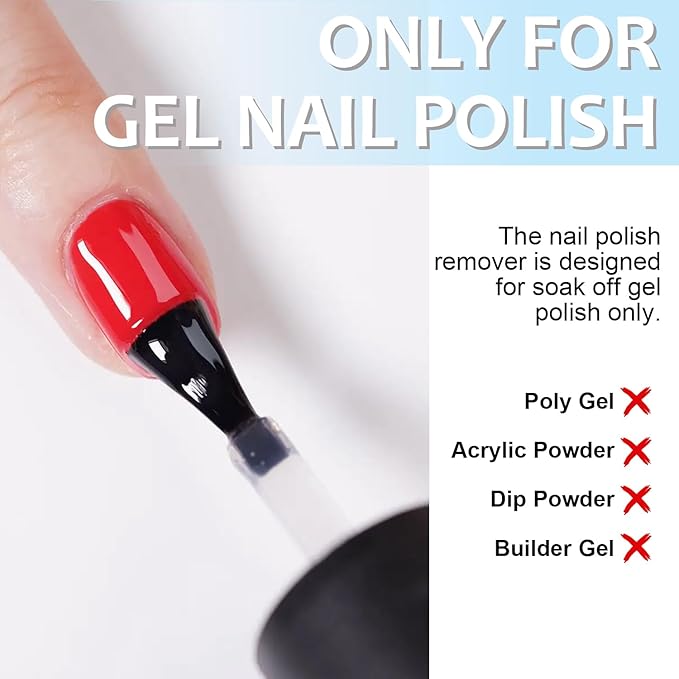Quick Gel Nail Polish Remover, Easy Remove Gel Polish in 3 Minutes, No Need Soaking or Wrapping, Gel Remover for Nails 15ml (6PCS Remover)