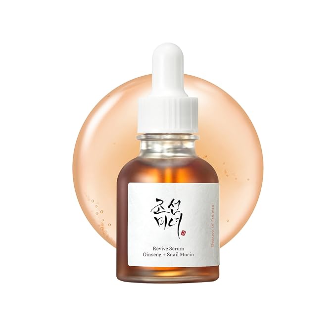 Beauty of Joseon Revive Snail Mucin Ginseng Serum Hydrating Peptide Facial Moisturizer Dark Spot Acne Scar Remover for Sensitive Face. Korean Skin Care for Men and Women, 30ml, 1fl. oz