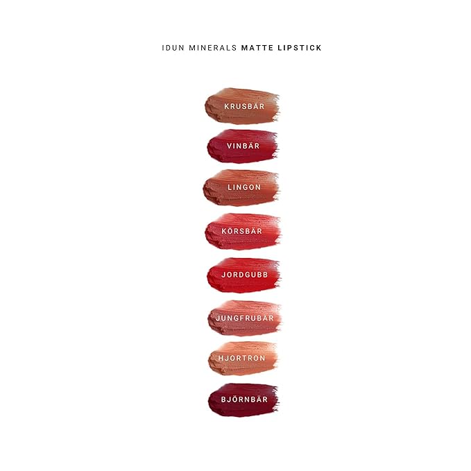 IDUN Minerals Matte Lipstick - Vegan Formula - Highly Pigmented - Rich Color Payoff - Long Lasting Wear - Suitable For All Skin Types - Bjornbar - 0.14 Oz, Deep Purple, (I0100316)