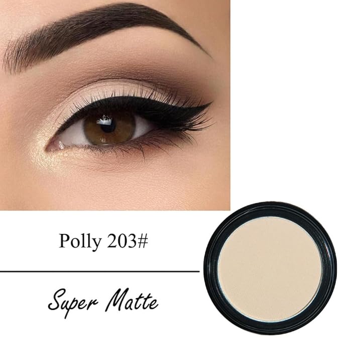 Mysense Matte Beige Single Eyeshadow Palette, Pressed Powder Eye Shadow Makeup, Neutral Nude Shade Eyelid Color, High Pigment Long Lasting Vegan & Cruelty Free, 203# Polly