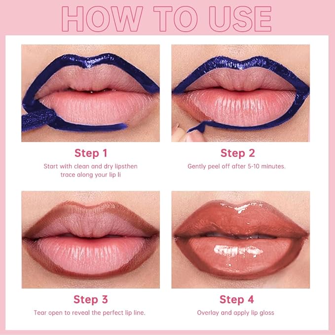 Peel Off Lip Liner & Gloss,Long-Lasting Smudge-Proof Warm Caramel Nude Lip Tint&Lip Stain Liner Hydrating High Shine Gloss for Defined, Fuller Nude Lips Waterproof, Transfer-Proof Soft Glam Lip Makeup