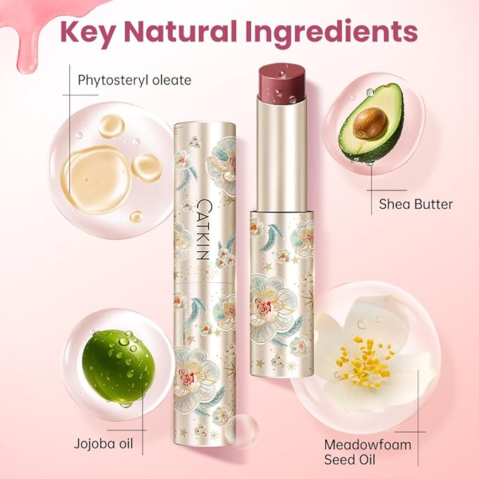 CATKIN Glossy Lip Balm Ultra Hydating Glow Lip Tinted Jelly Plumping Melting Balm Shea Butter Repair Soothing For Dry Lips 0.12 oz C07 AZALEA