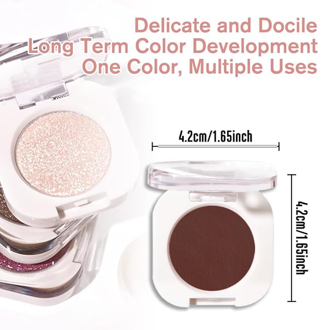 Coffee Matte Eyeshadow Palette for Women, Single Monochrome Eye Shadow Makeup, Shiny Pressed Powder, Blendable Natural sombras para ojos, Holographic,Vegan,Travel -27